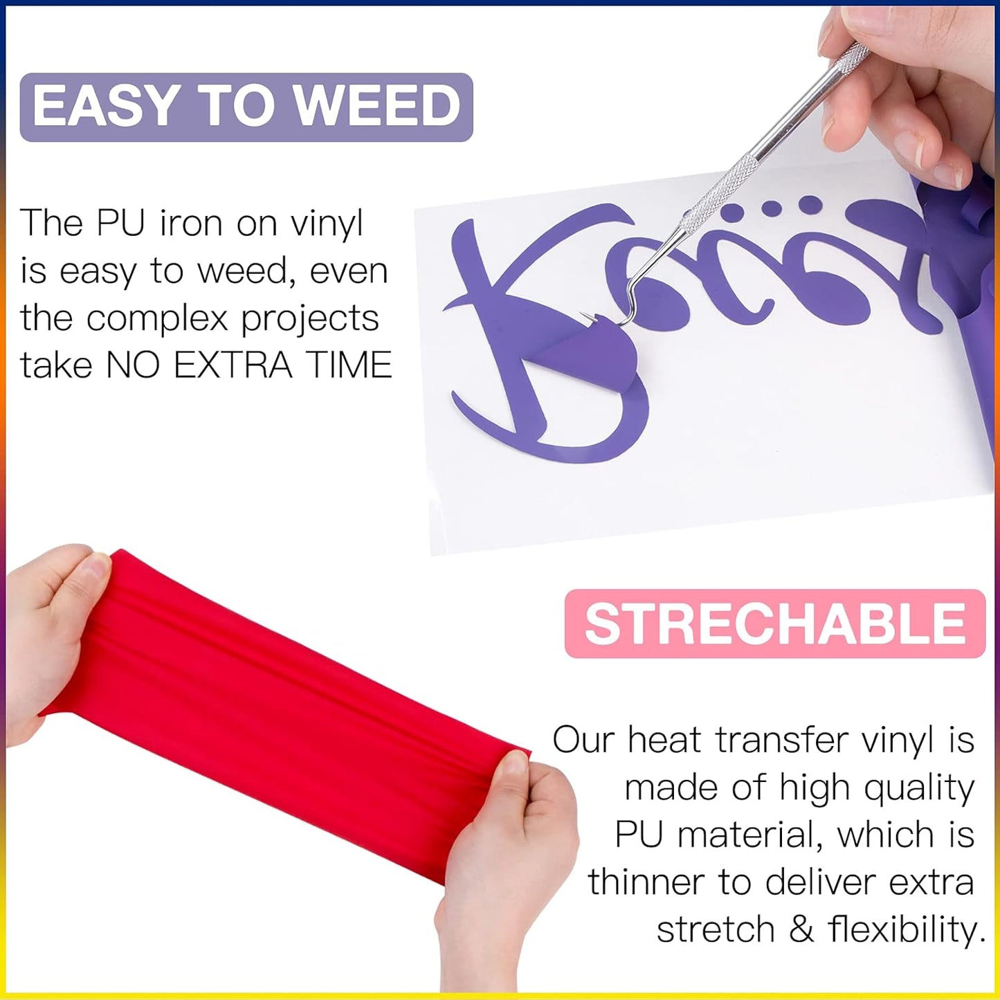 HTVRONT White HTV Heat Transfer Vinyl Bundle: 36 Pack 12" x 10" Iron on Vinyl for T-Shirt, Heat Transfer Vinyl Compatible with Cricut Cutting Machine, Silhouette Cameo or Heat Press Machine