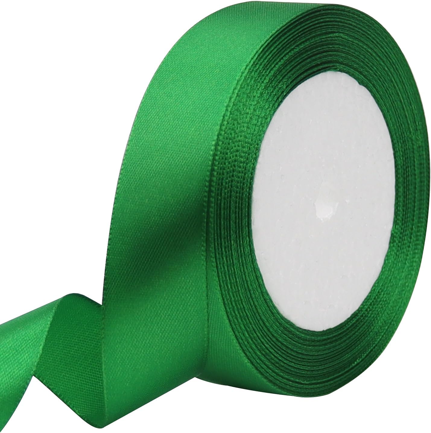 Green Solid Satin Ribbon 1 Inch 25 Yards Solid Polyester Fabric Ribbon for Gift Wrapping Wedding Christmas Baby Shower Birthday Party Decoration Handmade Immortal Flower Craft