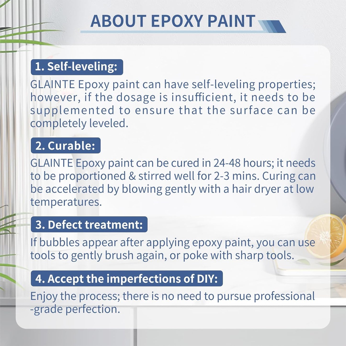 GLAINTE Black Marble Countertop Paint Kit Epoxy Countertop Refinishing Paint Kit, Kitchen Bathroom Coating For Marble, Granite, Formica, Laminate Cover 38 Sq.Ft