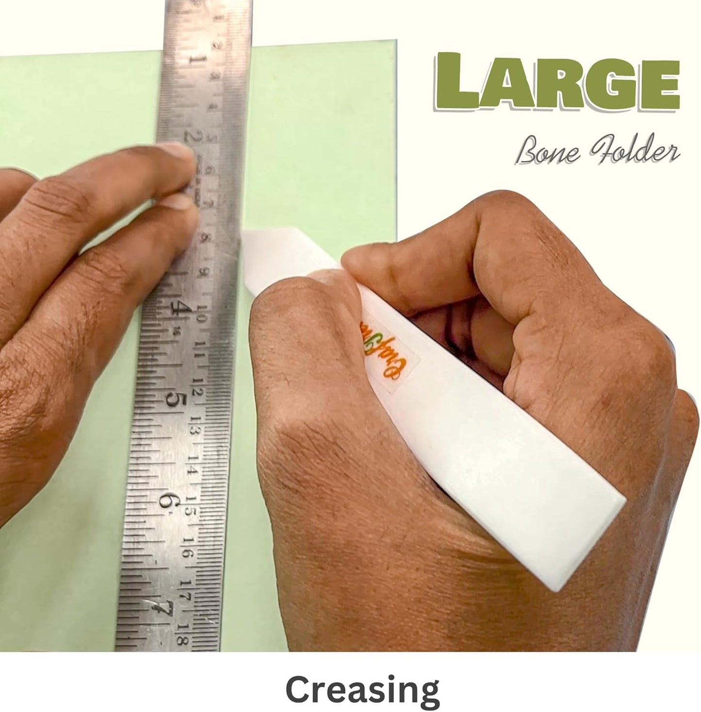 CrafTreat Large Teflon Bone Folder Tool for Paper Crafting and Scrapbooking - 2 Pcs - Creaser and Scorer for Card Making, Origami - Book Binding Tool - Smooth, Non Stick, Ergonomic Tools (Large 2 pcs)