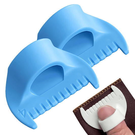 2 PCS 4mm Edge Lock Seam Guide, Mini Sewing Finger Ruler for Hand Sewing, DIY Sewing Kit Tool, Sewing Needle Gauge Measuring Guide, Blue