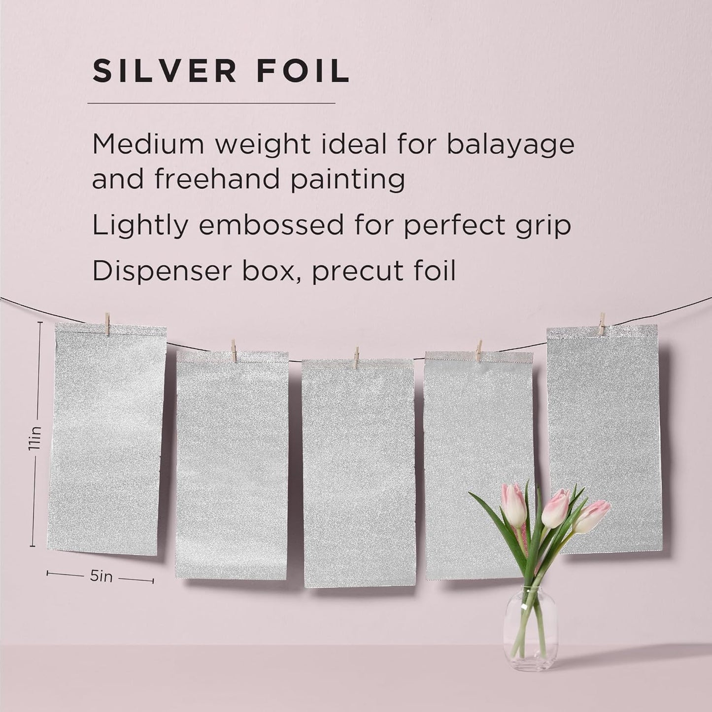 Fromm Pop Up Hair Foils, Silver Foils, Cosmetology Supplies, Hairstylist Essentials, Lightweight, Ideal for Highlighting and Coloring, Precut, 5" x 11", 500 Foil Sheets