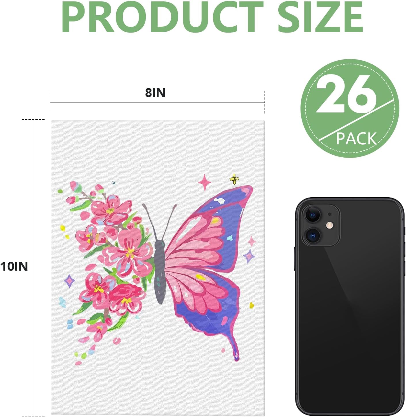 FUMILE Canvas Boards for Painting 8x10, 26 Pack Canvases Primed Acid Free Blank Canvas Panels for Classroom and Parties