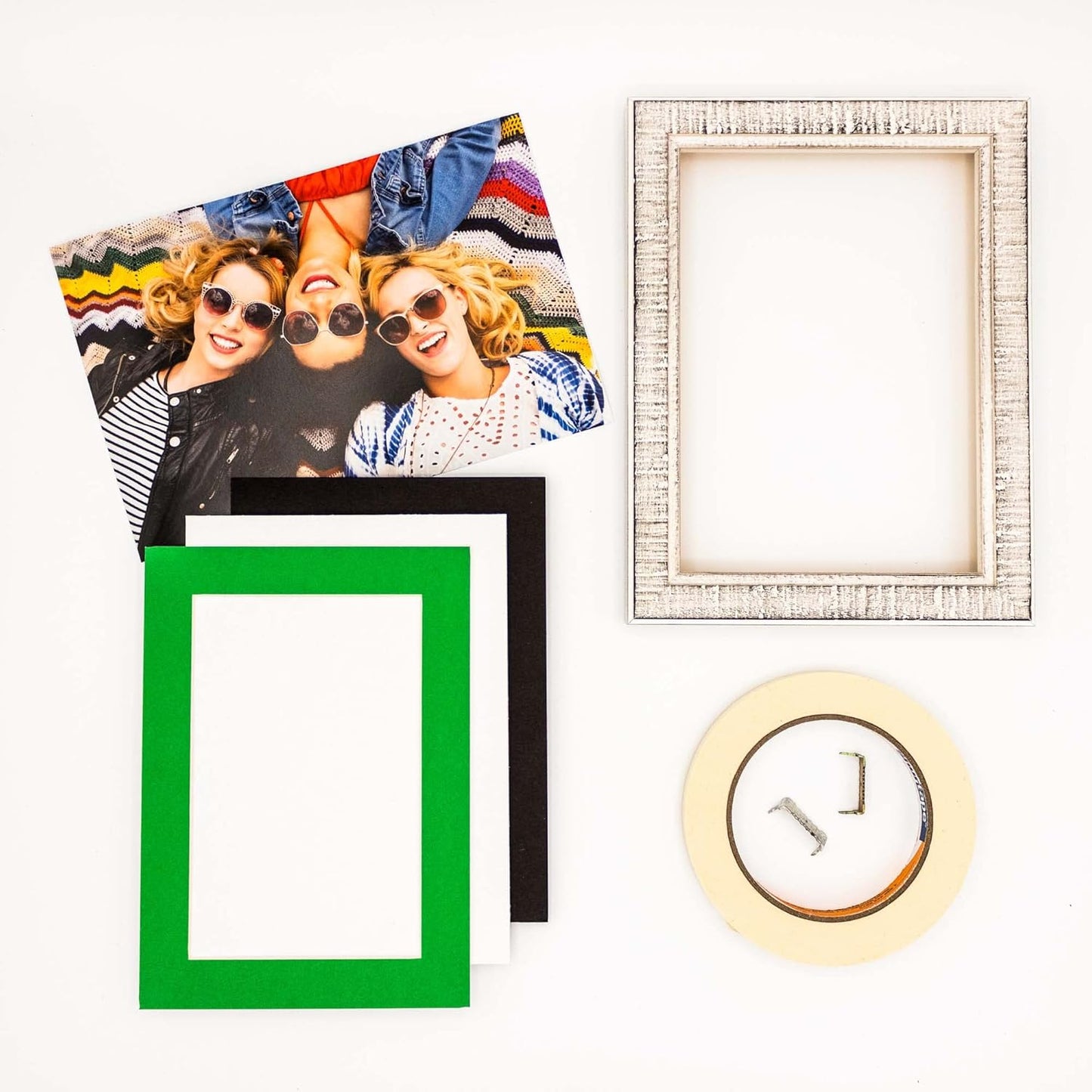 5x7 Mat for 8.5x11 Frame - Precut Mat Board Acid-Free Show Kit with Backing Board, and Clear Bags Bright Green 5x7 Photo Matte Made to Fit a 8.5x11 Picture Frame Matboard for Framing, Pack of 25 Mats