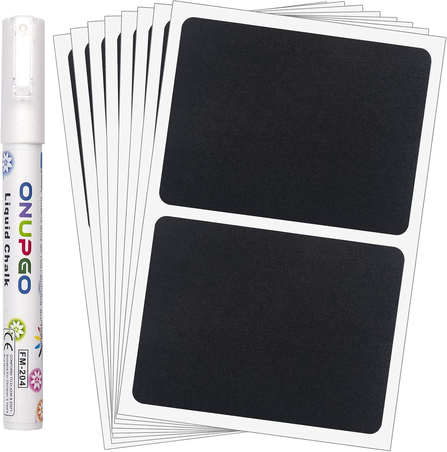 ONUPGO Chalkboard Labels (48 Pack), Reusable Blackboard Stickers, Waterproof Chalkboard Sticker for Jars, Parties Decoration, Craft Rooms, Weddings, Storage, Organize Your Home & Kitchen(4"x3")