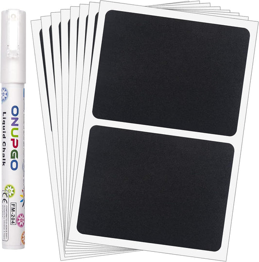 ONUPGO Chalkboard Labels (48 Pack), Reusable Blackboard Stickers, Waterproof Chalkboard Sticker for Jars, Parties Decoration, Craft Rooms, Weddings, Storage, Organize Your Home & Kitchen(4"x3")