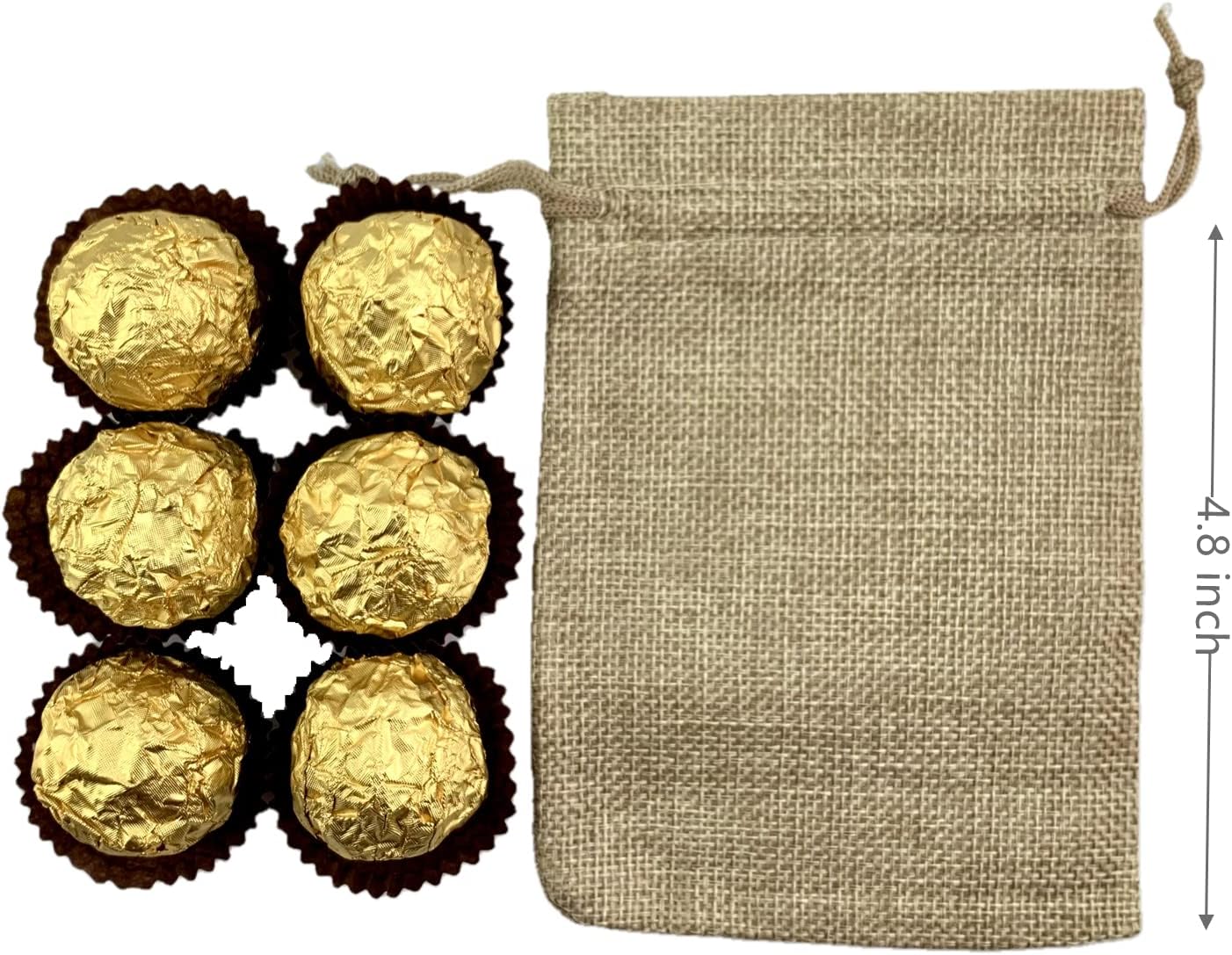 Palmhomee Pack of 25 Burlap Gift Bags with Drawstring Linen Jewelry Pouches Wedding Hessian Jute Bags for Birthday and Treat Pouches Party Wedding Favors Gift (4x5.6 Inch, Burgundy)