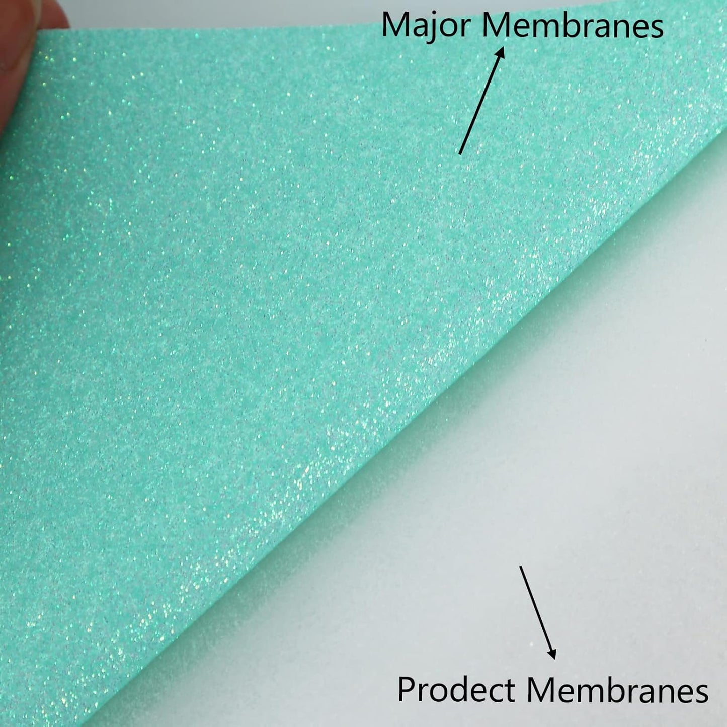 FUNKAKA Glitter Fluorescent Light Blue HTV Heat Transfer Vinyl Rolls, 12" x 8ft PU Iron on Vinyl for T-Shirts Glitter HTV Vinyl for All Cutter Machines Easy to Cut & Weed for DIY Design