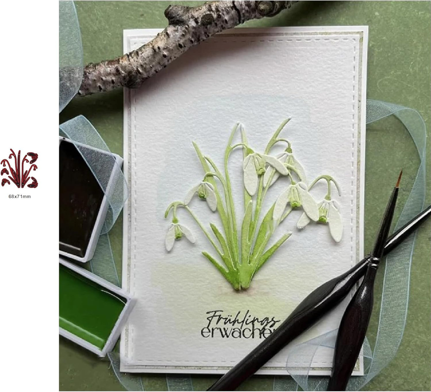 Lapoo Metal Cutting Die for Scrapbooking, 3D Backgrounds Frame New Cutting Dies DIY Album Card Making Decor Paper Craft Metal Die Cuts Party Wedding Decorations (Herbal A 2.8 x 2.5 in)