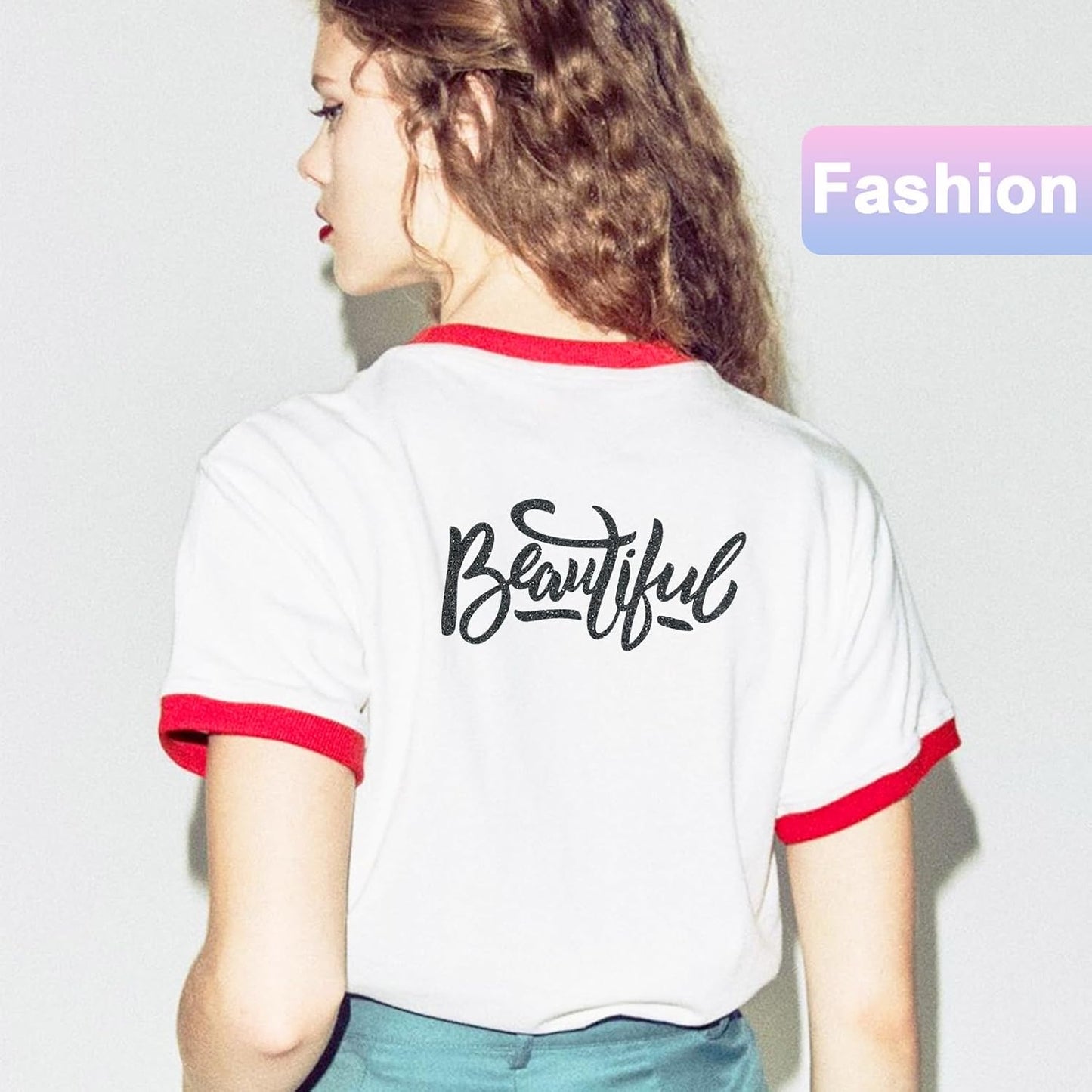 Glitter HTV Heat Transfer Vinyl Rolls- 12" x 10ft. Glitter Iron on Vinyl for DIY T-Shirts, Glitter for All Cutters, Heat Transfer Vinyl (Black)