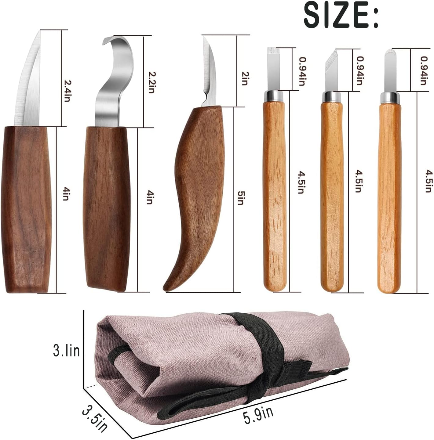 10Pcs Wood Carving Kit, Beginner Set With Resistant Gloves, Spoon & Whittling Knife, Sandpaper for Woodworking