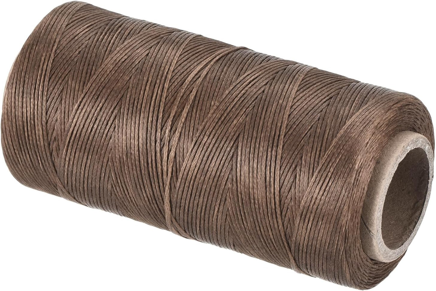 MECCANIXITY Waxed Thread,284 Yard 0.8mm 150D Flat Wax Thread Polyester Waxed String for Leather Sewing Hand Weaving Book Binding Home Decoration, Brown
