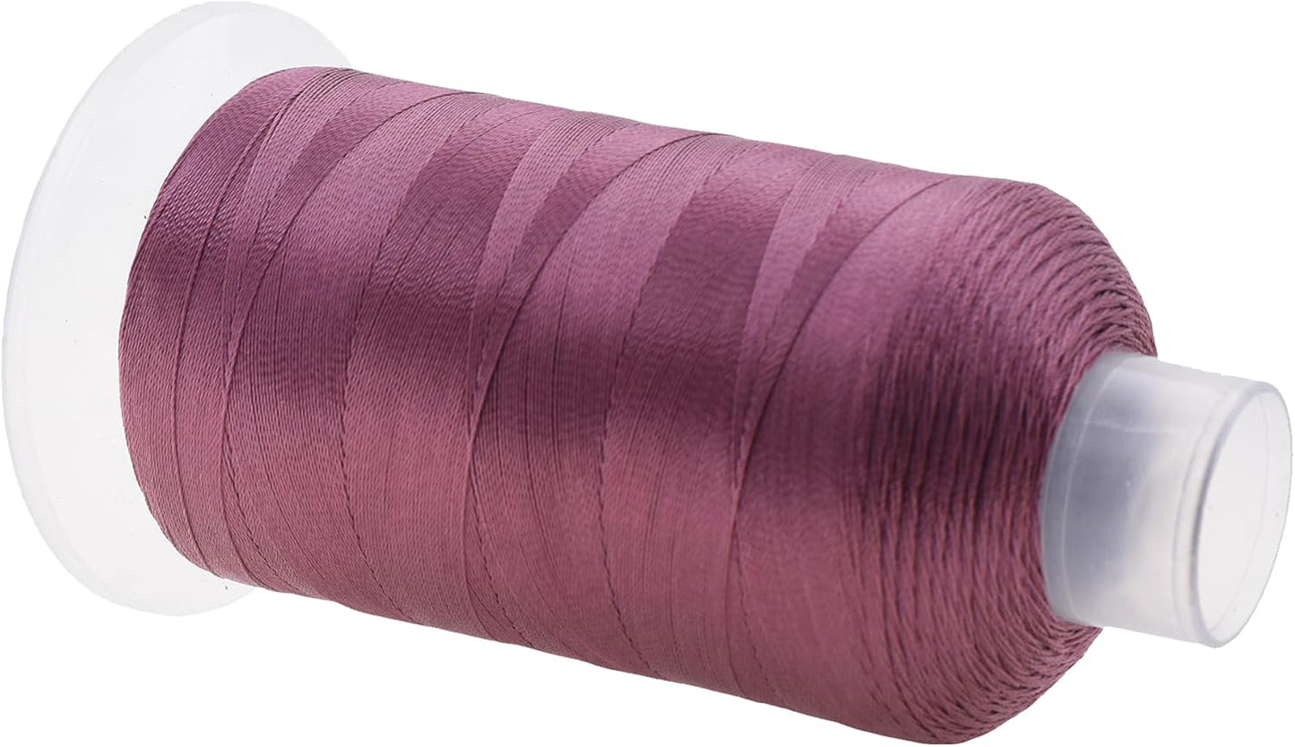 Mandala Crafts Mauve Heavy Duty Thread -1500 Yds Tex 90 Thread for Sewing Drapery Jeans Leather Hair - Bonded Polyester for Outdoor Marine Upholstery