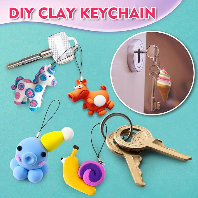 ESSENSON Air Dry Clay Kit, 66 Colors Modeling Magic Clay DIY Jewelry Making, Crafts School Projects, Ideal Party Favors Craft Gift for Kids