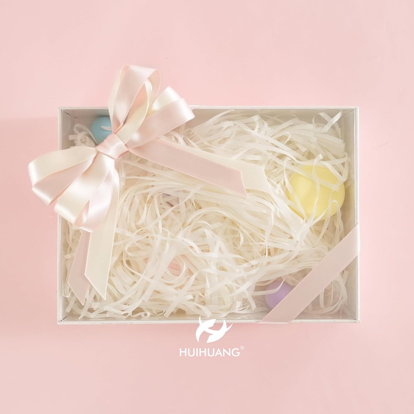 HUIHUANG Rose Gold Satin Ribbon 1/2 inch X 50 Yards Continuous, Rose Gold Pink Double-Faced Satin Ribbon for Gift Wrapping, Bows, DIY Crafts, Flower Bouquet, Wedding Decor, Christmas Decoration