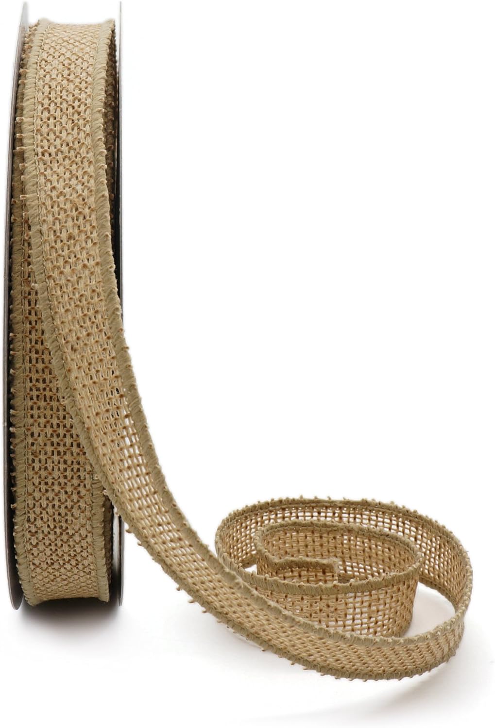 CT CRAFT LLC Burlap Fabric Wired Ribbon 3/4" x 20 Yards Natural Color for Christmas Home Wedding Decor Gift Wrapping Tree Topper Bow Wreath Bouquet DIY Crafts