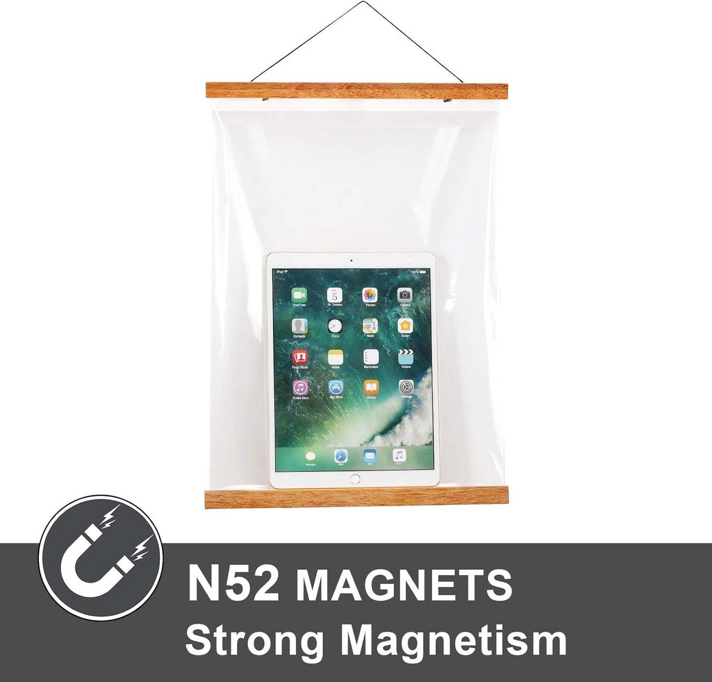 WITCOLOR Magnetic Poster Hanger Frame, Teak Magnet Poster Frame 12x16 12x18 12x36 for Paintings, Photos, Maps, Scrolls, Picture, Canvas Works and Art Prints