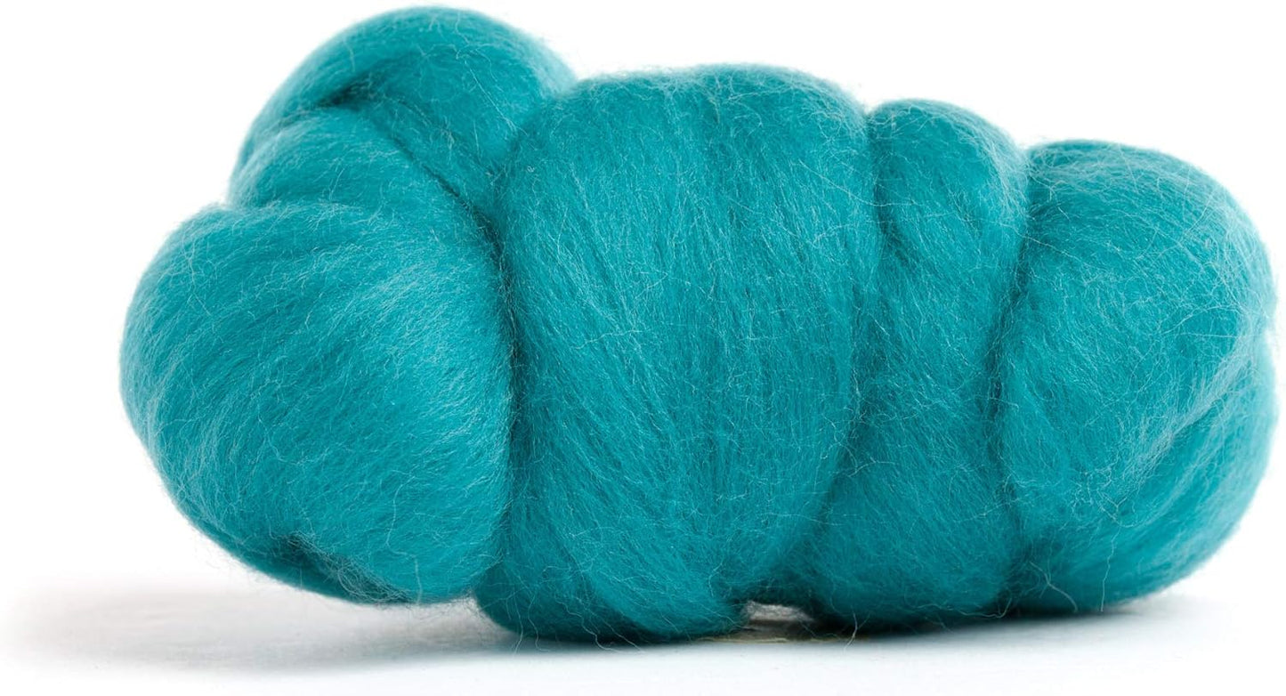 Desert Breeze Distributing 100% Natural Merino Wool Roving - Premium Combed Top Merino Roving Wool - Tapestry, Spinning, Wet Felting & Needle Felting Supplies - 21.5 Micron - 1 oz, Color Seafoam Green
