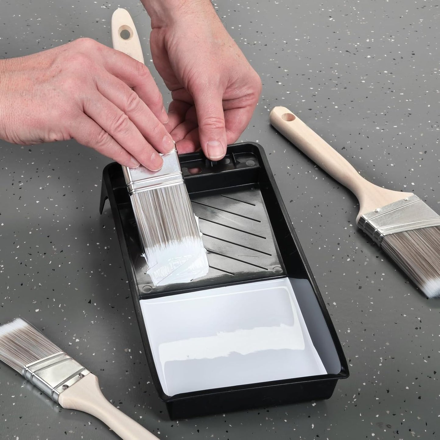 12 Pack 4 Inch Paint Tray Pans with Liners for Rollers - Ripped, Small Design for Painting Walls, Floors, Home Improvement, DIY (Black) - Roller Tray