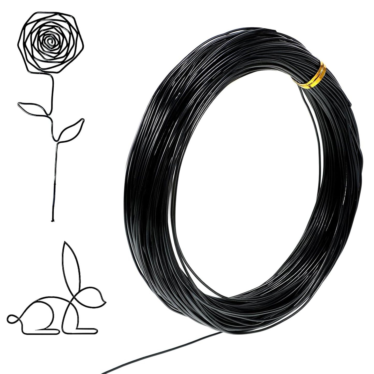 98 Feet Black Craft Wire Bendable, 1mm 18 Gauge Wire for Jewelry Making, Aluminum Sculpting Black Floral Wires for Crafts, Jewelry, Beading, Wreath Making