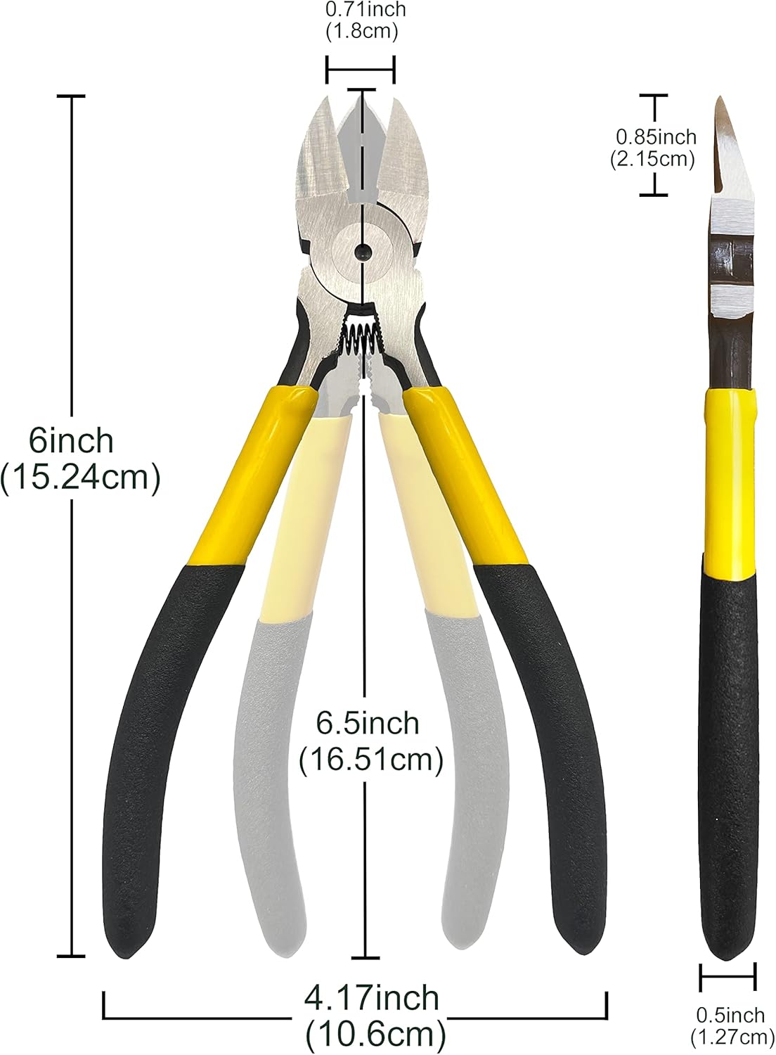Wire Cutters 5 Pack, 6 inch Flush Cutters, BOOSDEN Spring Loaded Cutting Pliers,Precision Side Cutters,Sharp Diagonal Cutters,Small Wire Snips for Crafting