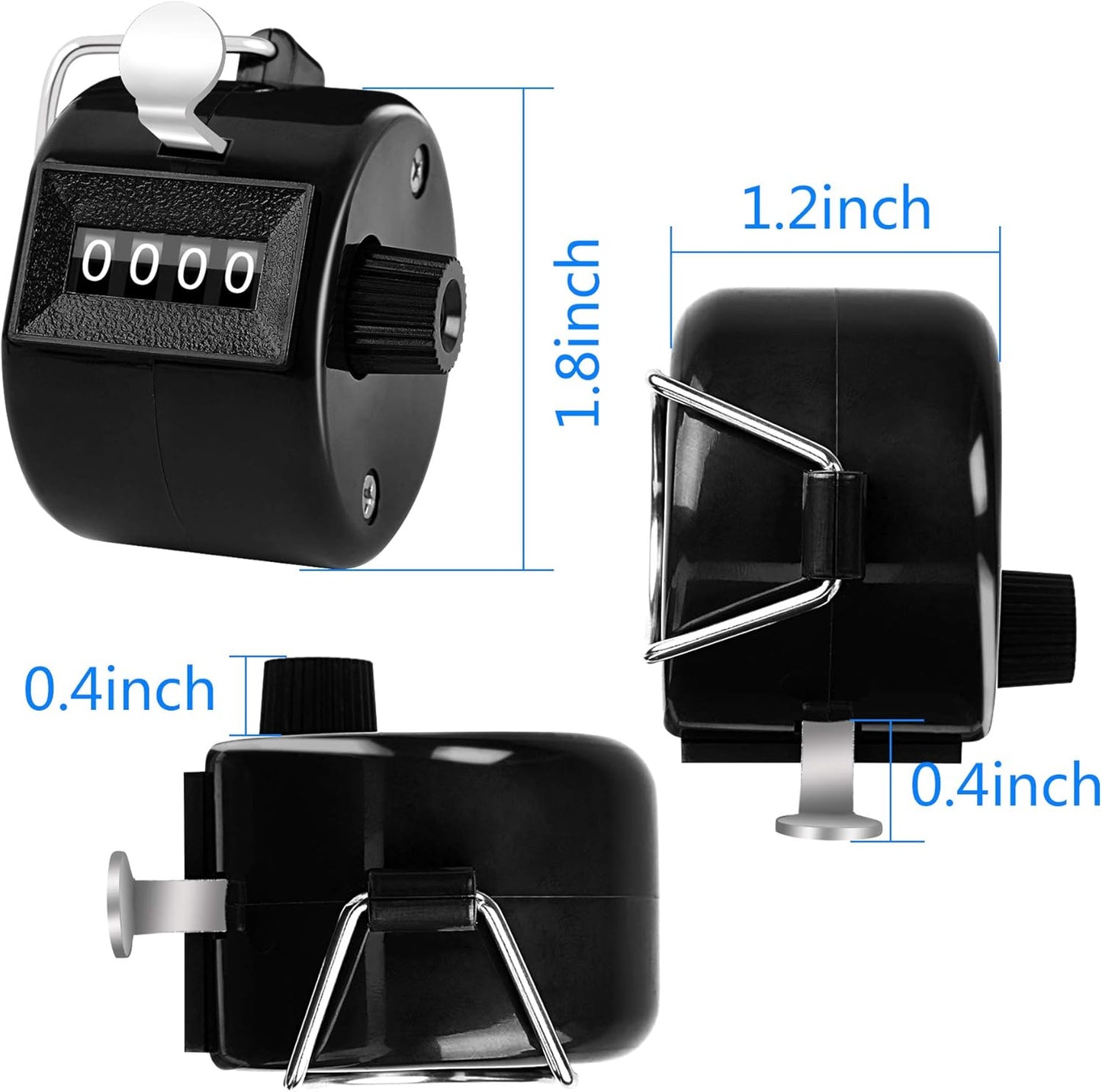 FEBSNOW Handheld Tally Counter Clicker 4 Digital Number Click Counter for School Event Golf Sports Office Stadium