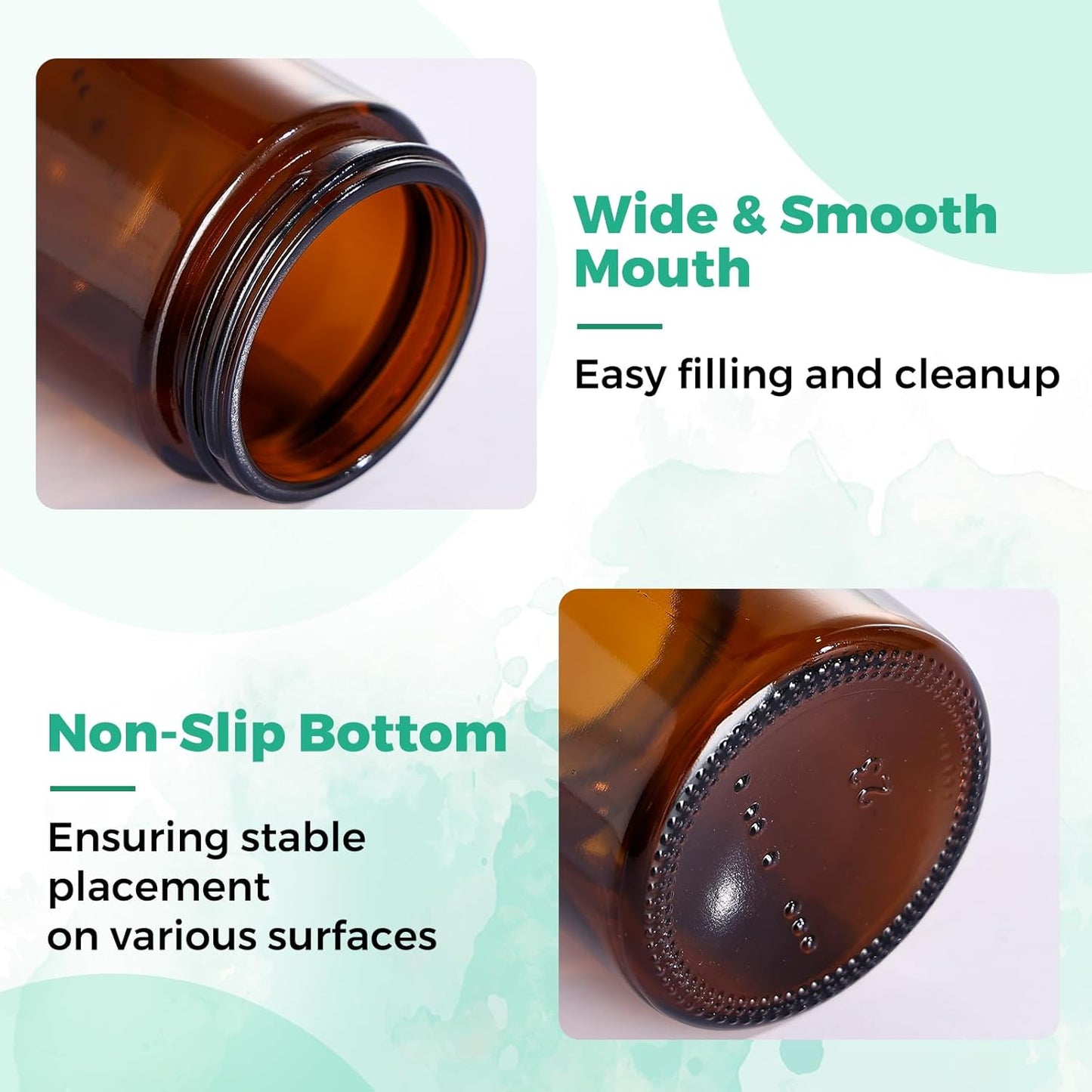 Amber Glass Jars with lids, 24 Pack 4oz Empty Cosmetic Jars, Refillable Airtight Wide Mouth Container for DIY, Sample, Cream, Lotion, Candle Making, Powder, Cosmetic