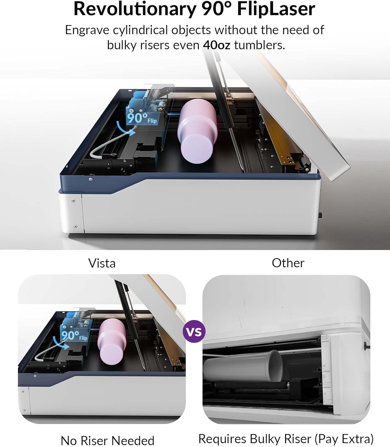 WECREAT Vista 2W Laser Engraver, 0.03 x 0.03mm Ultra Precision, with TopView Camera, Compact Diode Desktop Laser Engraving Machine for Metal Jewelry Leather Vinyl Silicone Paper Gift Making