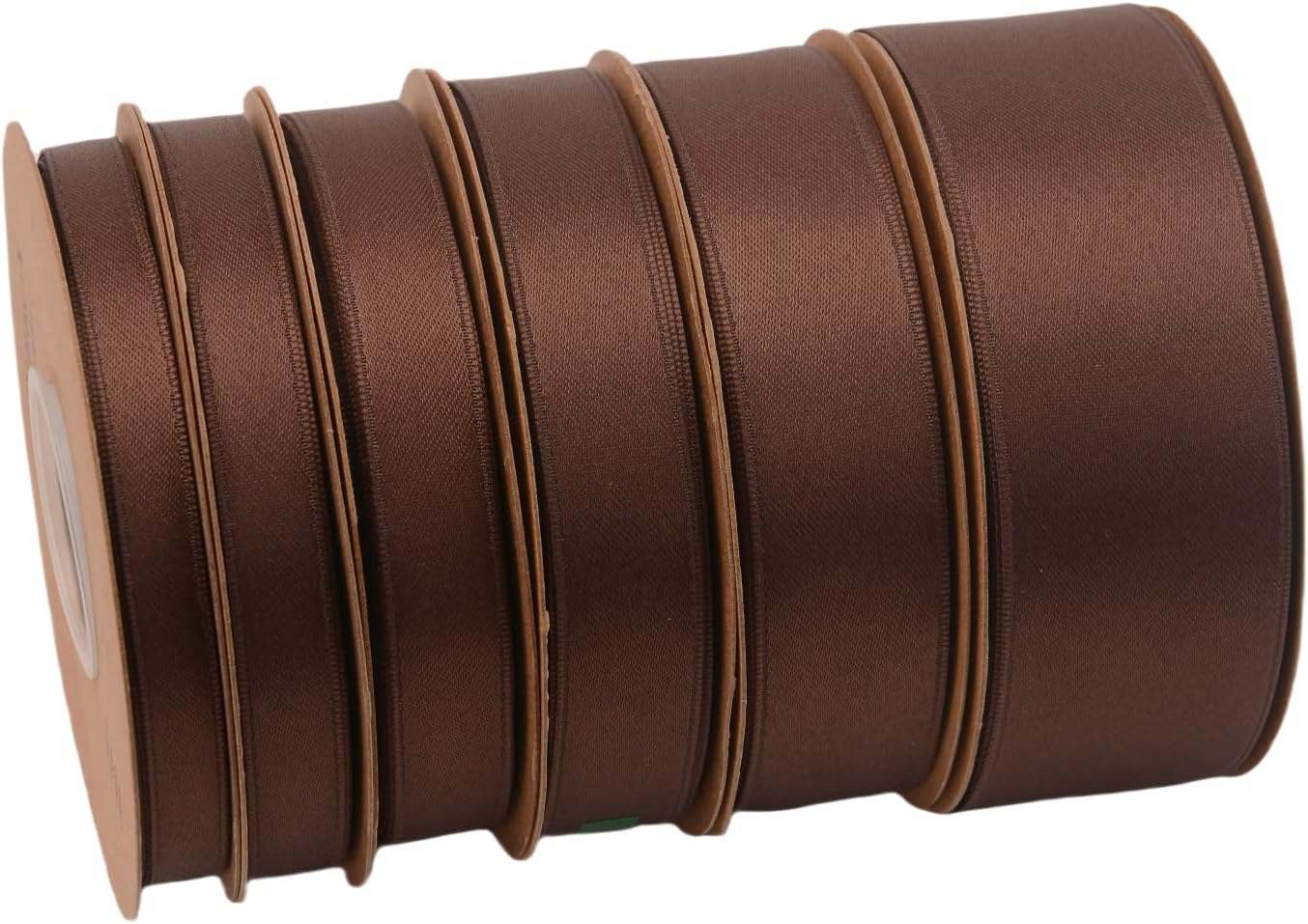 Double Side Satin Ribbon, Continuous 20 Yards,Use for Craft Bows Bouquet, Gift Wrapping, Wedding Decoration, Floral Arrangement (Coffee, 5/8 inch)