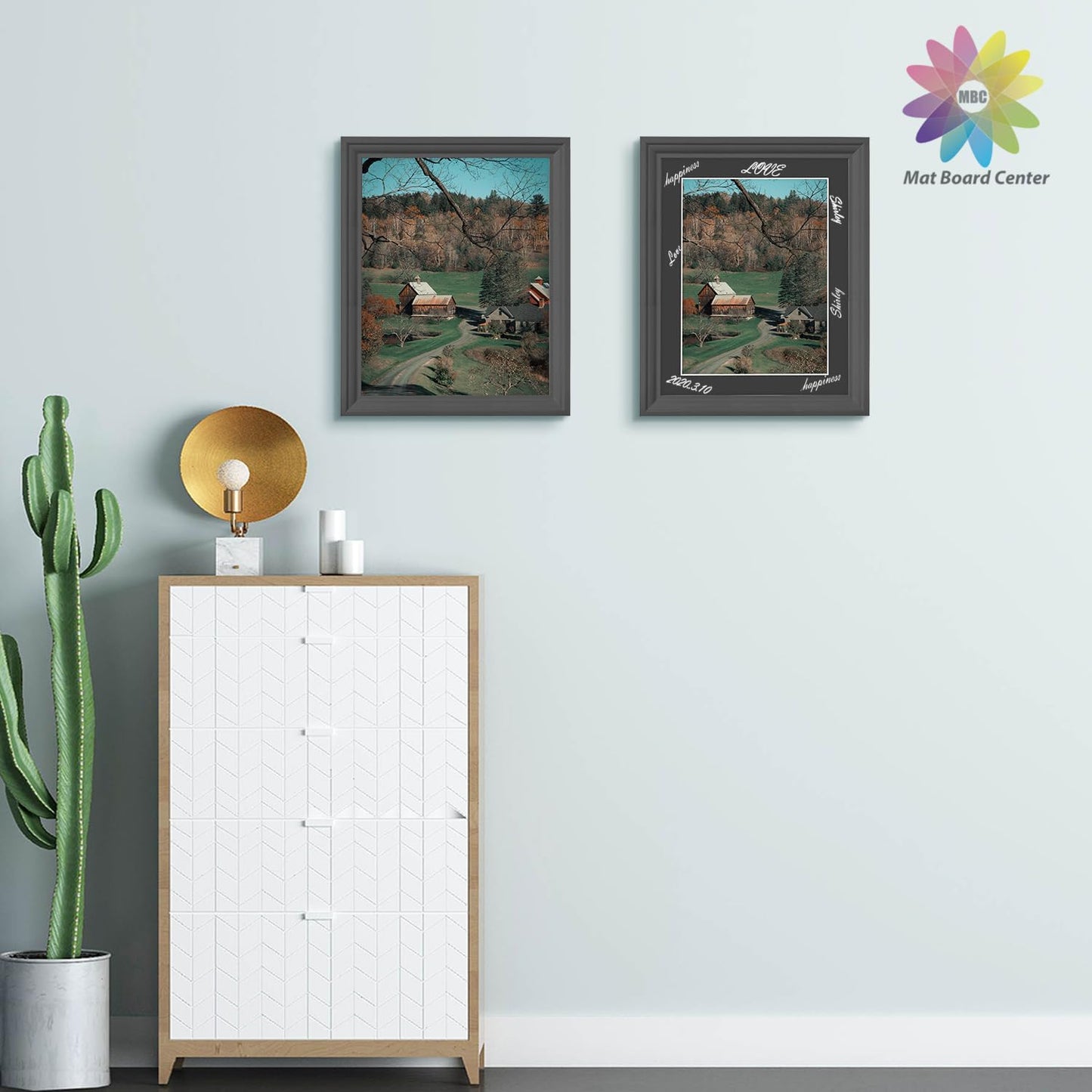 MBC Mat Board Center, 5 Pack 11X14 for 9X12 Black Picture Mats Frame Mattes, Bevel Cut, Acid Free, 4-Ply Thickness