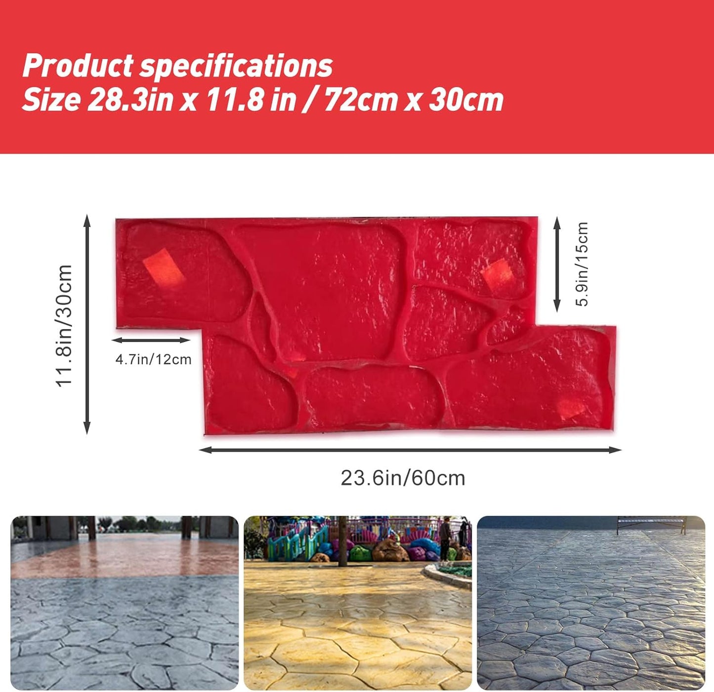 Concrete Stamps Realistic Concrete Texture Mat Concrete Seamless Stamp Mat Polyurethane Stamps Concrete Texture Skin Provides Natural-Looking Textures on Walls or Ground Concrete Molds