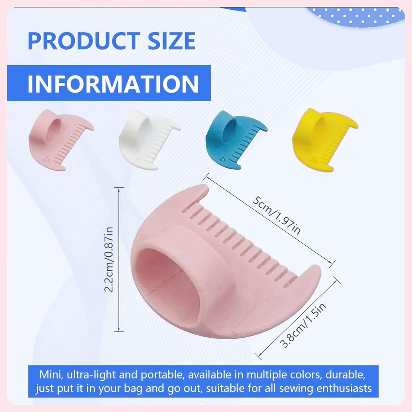 4mm Seam Guide for Hand Sewing Edge Lockranding Tool, Sewing Needle Gauge Measuring Tool, Mini Finger Ruler Kit Ideal for Leather/Fabric/Craft Sew, Yellow 2 Pcs