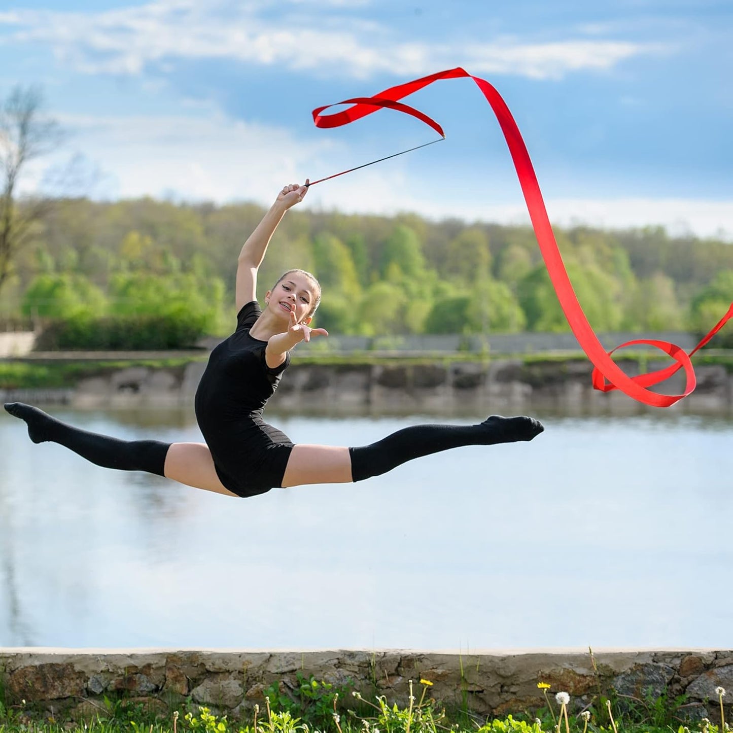 LIUYAXI Hot Red Double Faced Satin Ribbon, 1/8" X Continuous 100 Yards, Thin Ribbons Perfect for Gift Wrapping Wedding Invitation Card Hair Bows Tag Floral Arrangement DIY Craft