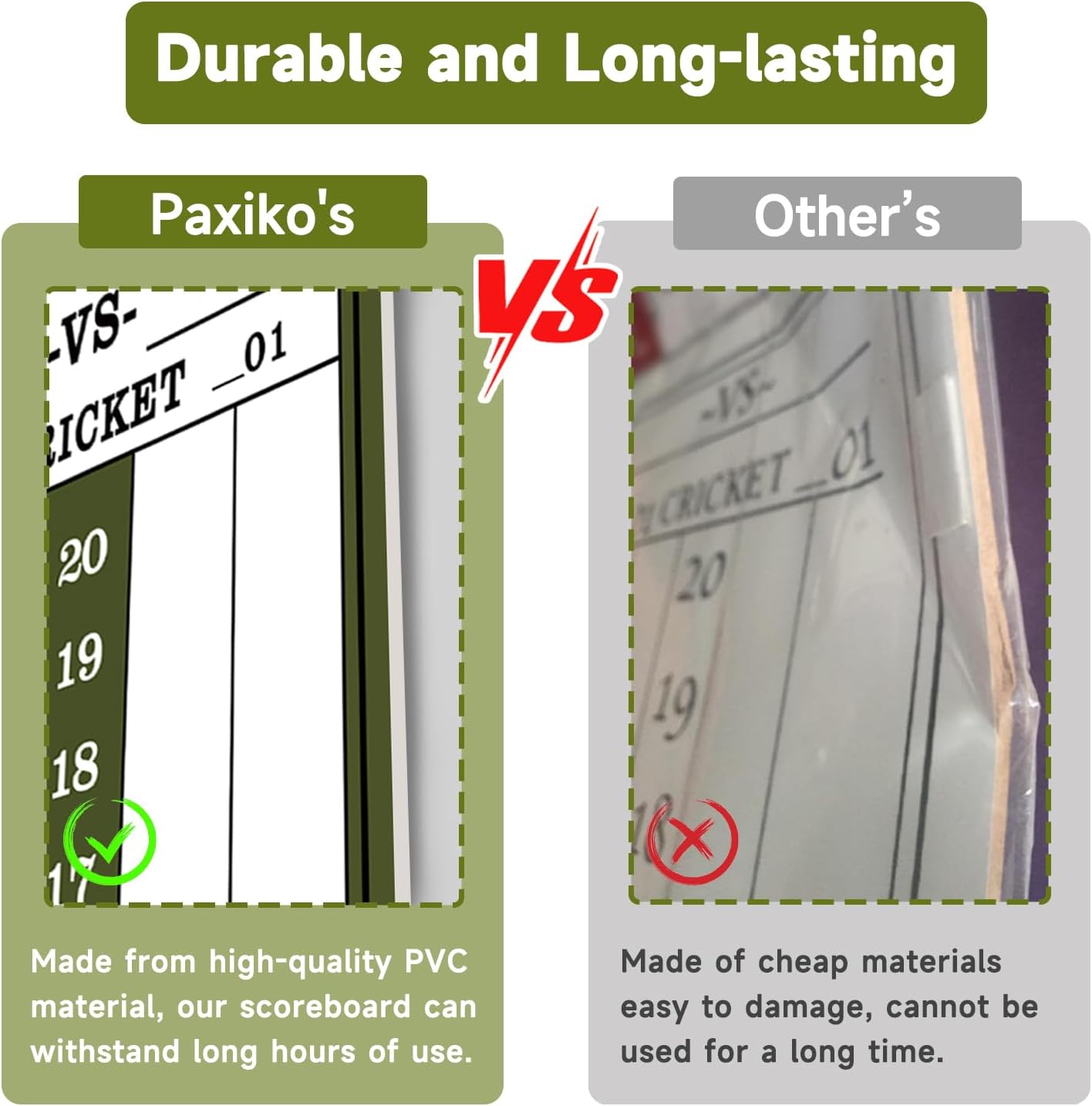 Darts Scoreboard - Dry Erase Dart Scoreboard for 301, 501 and Cricket Games - Come with Darts Scorebook & 2 Pens