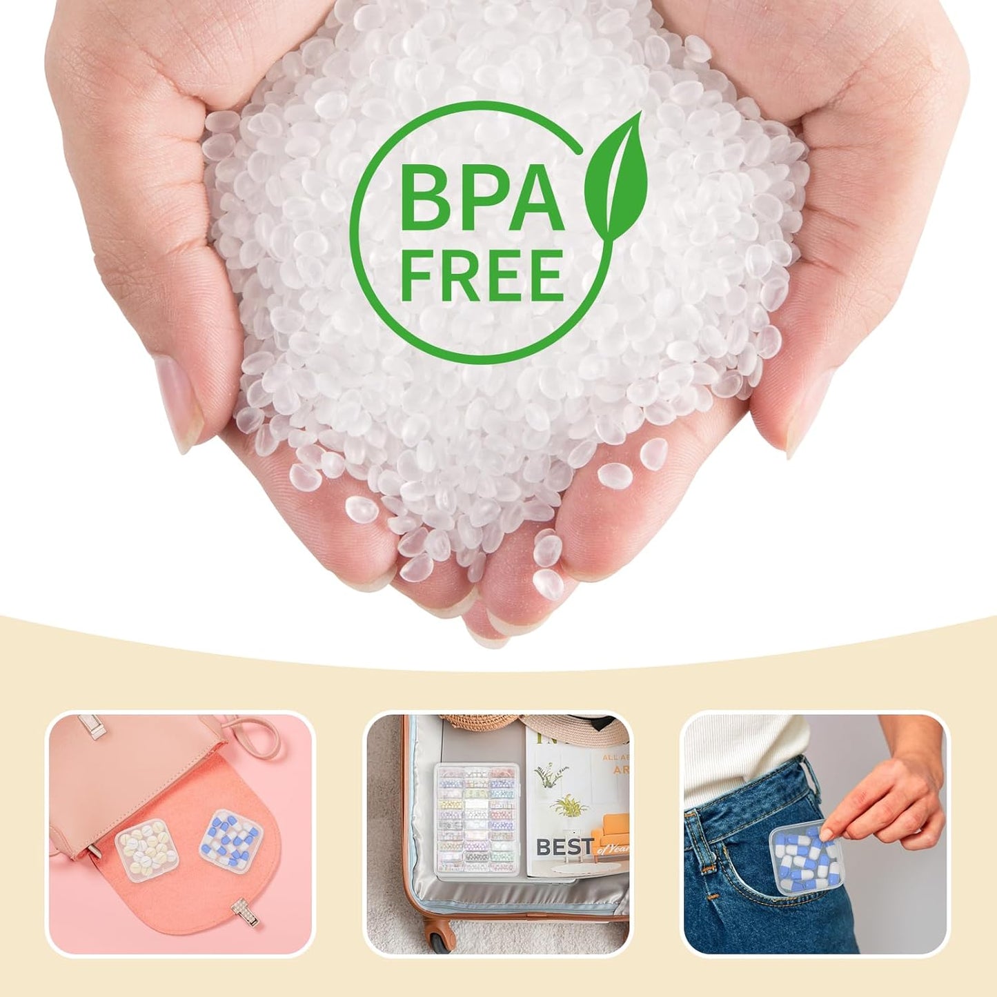 Mathtoxyz Bead Organizer Box(Red,Yellow,Blue), 93Pcs Small Bead Organizers and Storage Plastic Cases Mini Clear Containers Boxes with Hinged Lid and Rectangle for Bracelet Making DIY Jewelry Craft