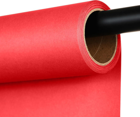 Seamless Photography Background Paper Roll, Blue Photo Paper Backdrop for Photography, Video and Streaming (Scarlet, 53" x16')