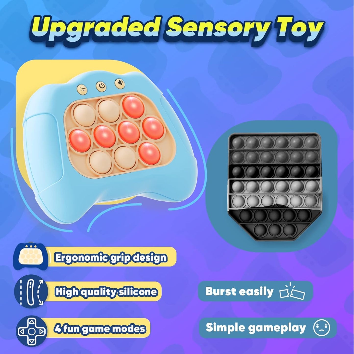 Handheld Game for Kids 6-12, Sensory Fidget Toys for Kids 8-12, Birthday Gifts for 6 7 8 9 Year Old Boys & Girls & Teens-Blue