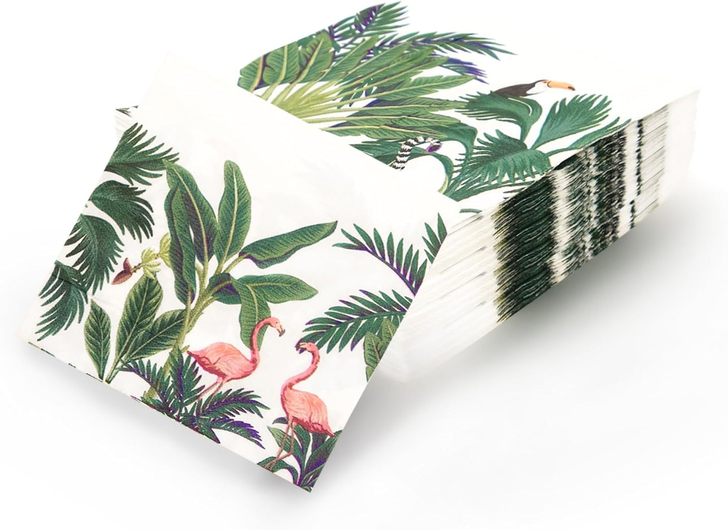 80-Pack Napkins Disposable Paper Towel Cocktail Dinner Party Decoration, White Flamingo