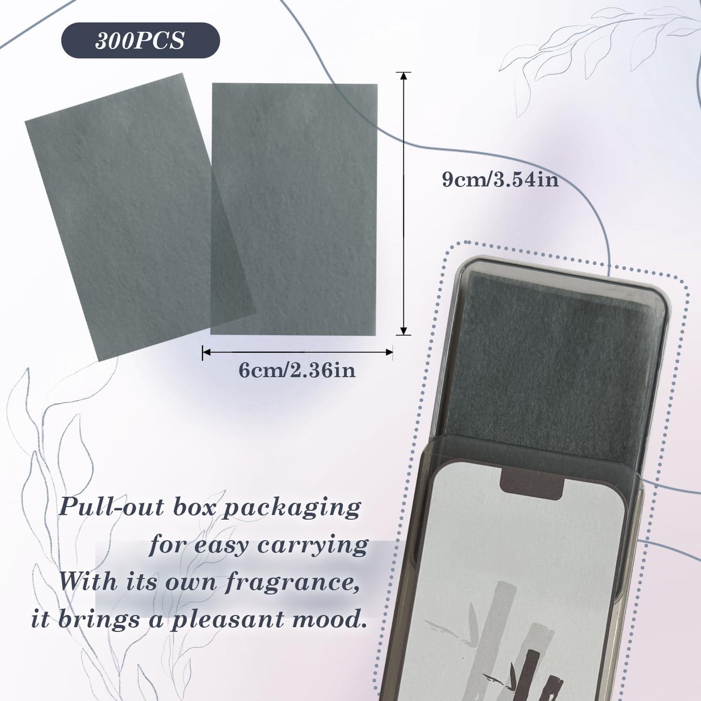 EKIND Oil Blotting Papers Make Up Pads for Face Shine Control Men Women, with Control Smooth Cover Box Portable Oil Absorbing Tissues for Oily Skin(300 Sheets,Black)