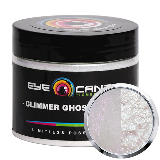 Eye Candy Pigments Premium Ghost Mica Powder - Glimmer Ghost Violet (50gr) - for Epoxy, Resin, Soap, Paint, Woodworking, Acrylic Pouring, Bath Bombs, Fishing Lures - DIY Arts and Crafts Additive
