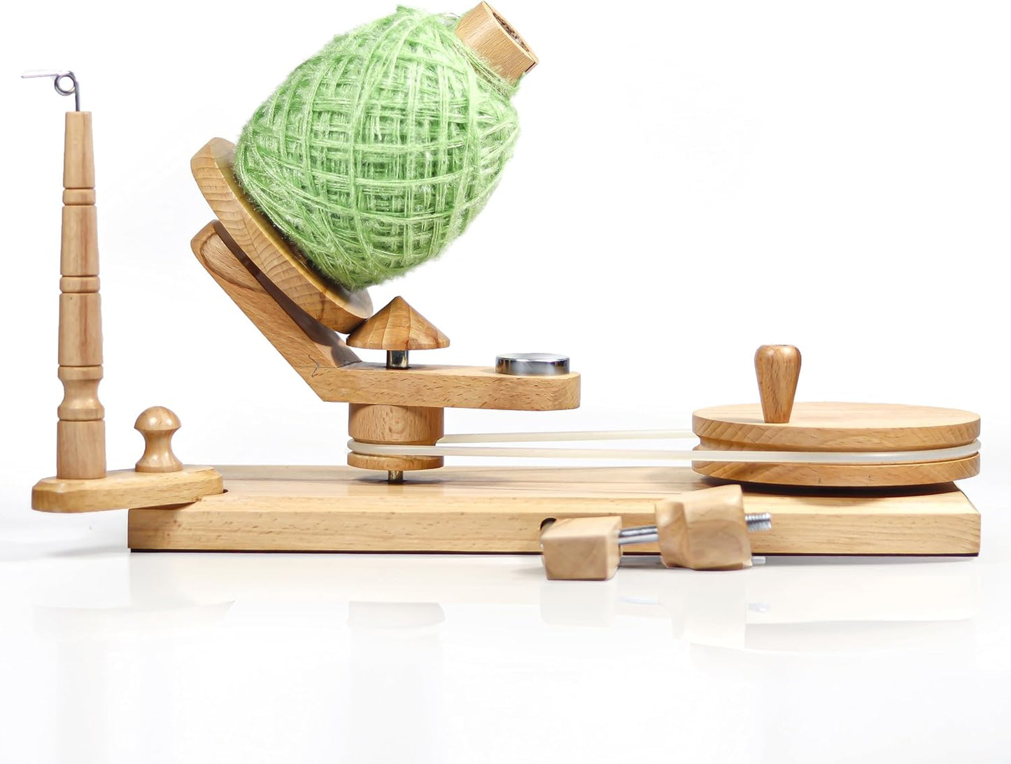 Wooden Yarn Winder with Swift – Manual Yarn Ball Winding Tool for Knitting and Crocheting (ONLY Winder Beechwood)
