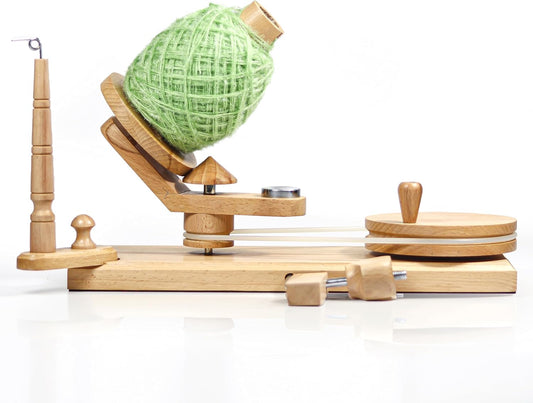 Wooden Yarn Winder with Swift – Manual Yarn Ball Winding Tool for Knitting and Crocheting (ONLY Winder Beechwood)