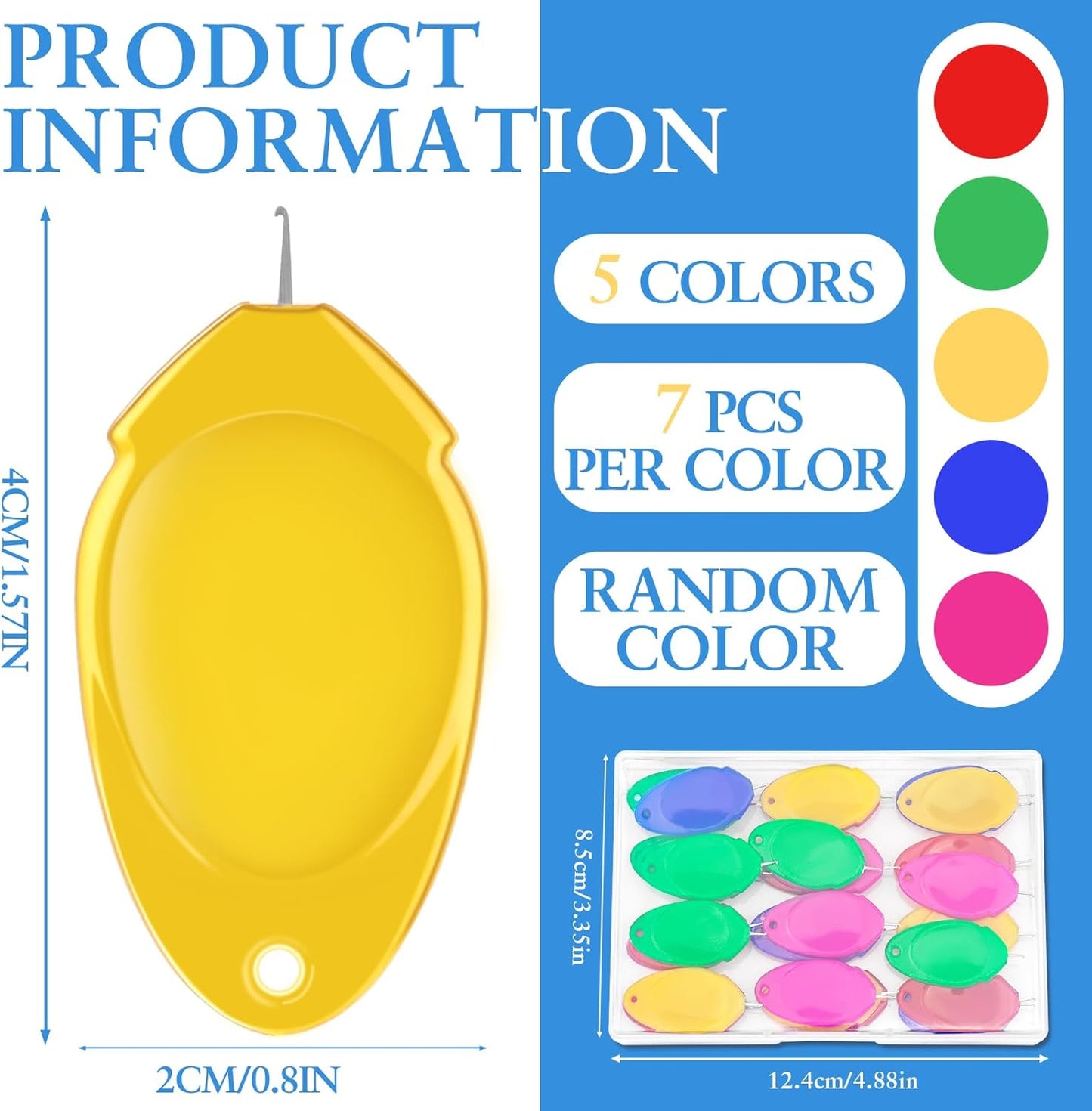 Fedmut 35PCS Needle Threaders for Hand Sewing, Sewing Machine Needle Threader Simple Thumb Shape with Clear Box for Craft Work, Sewing Machine, Embroidery Floss and Cross-Stitch - 5 Colors