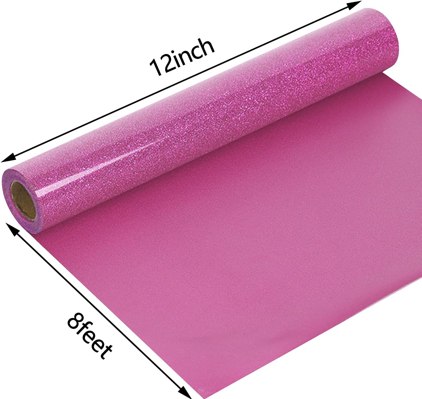 guangyintong Glitter Purple Pink Heat Transfer Vinyl HTV Rolls, 12" x 8ft Iron on Vinyl for T-Shirts Glitter Purple Pink HTV Vinyl for All Cutter Machines Easy to Cut & Weed for Heat Vinyl Design