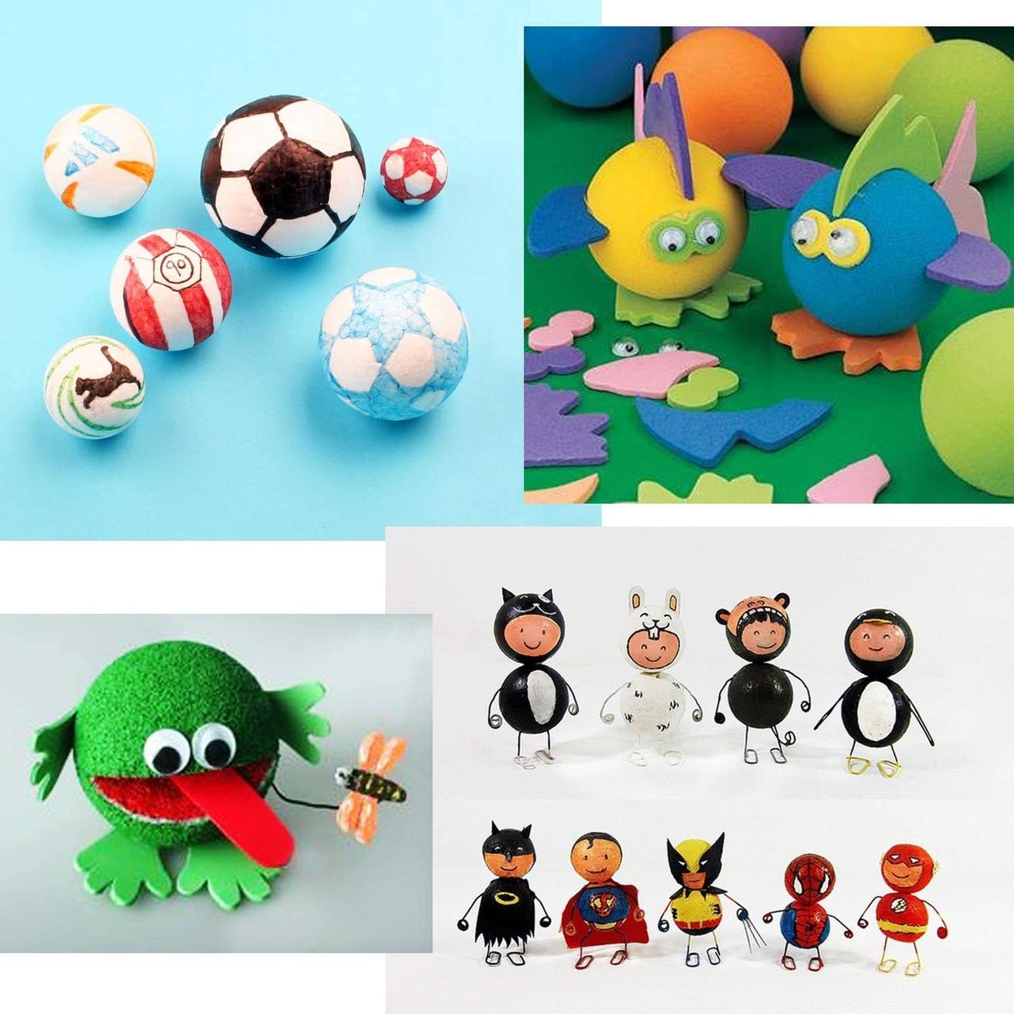 Crafare 15pc 3 Inch Craft Foam Balls Polystyrene Arts Decoration Balls for Holiday Christmas Household School Modeling Science Projects