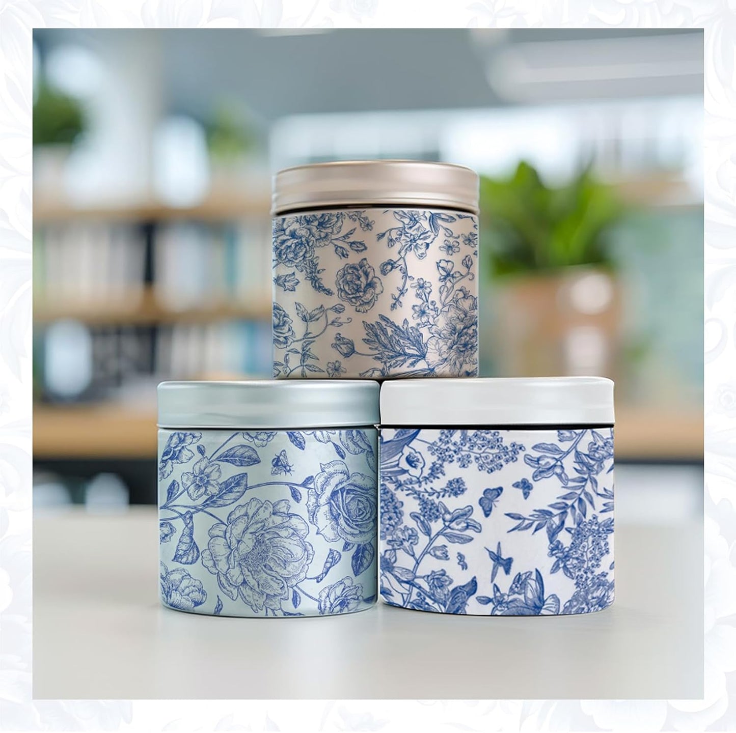 Decoupage Napkins Assorted Floral 27 Pack 9 Styles for DIY Crafting Birthday Party ， Decorative Decoupage Napkins Cocktail Paper ，Each Unfolded 13 Inch (Blue and White Floral)