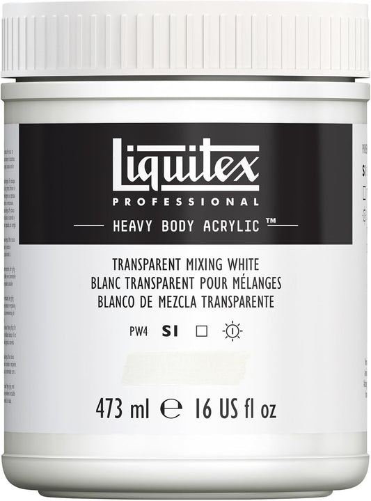 Liquitex Professional Heavy Body Acrylic Paint, 16-oz (473ml) Pot, Transparent Mixing White