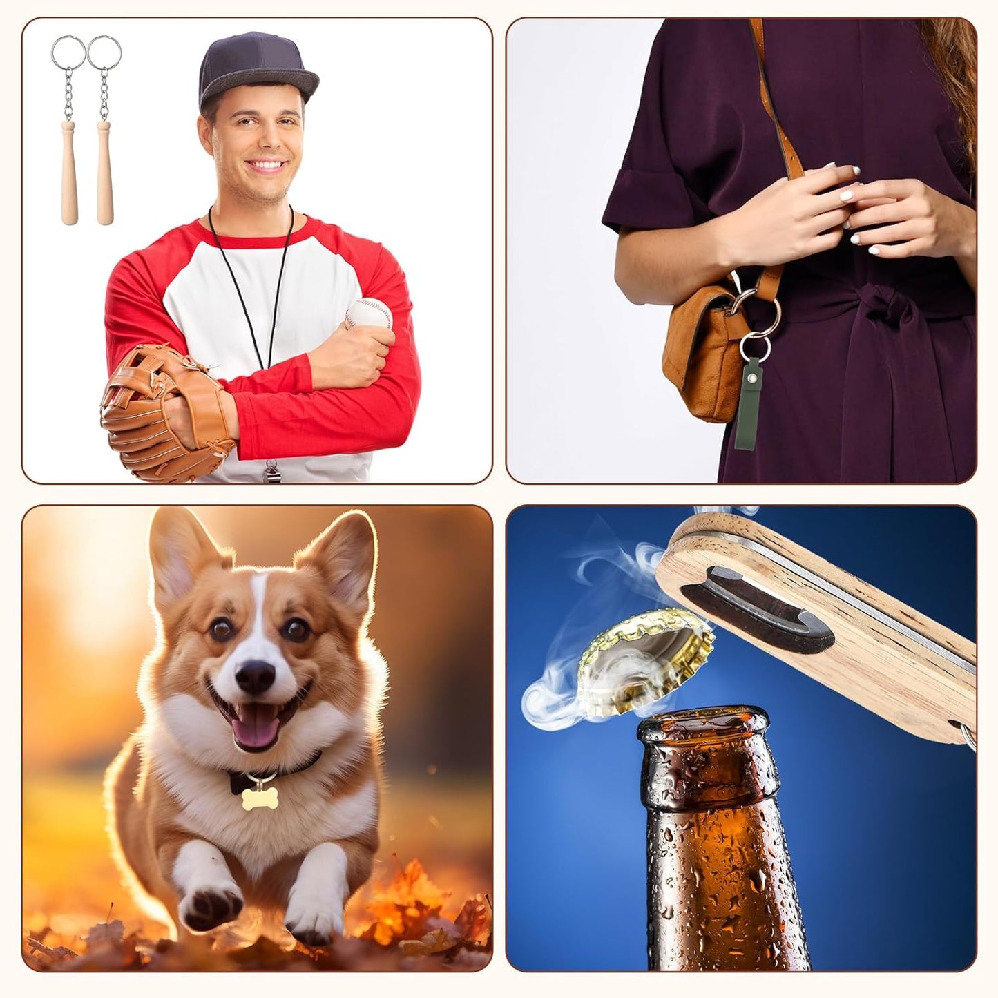 Tondiamo 122 Pcs Laser Engraving Blanks Keychains Bulk Laser Cutting Engraving Materials Accessories Including Wood, Stainless Steel, Acrylic, PU Leather, Silicone and Marking Paper Tape for Laser