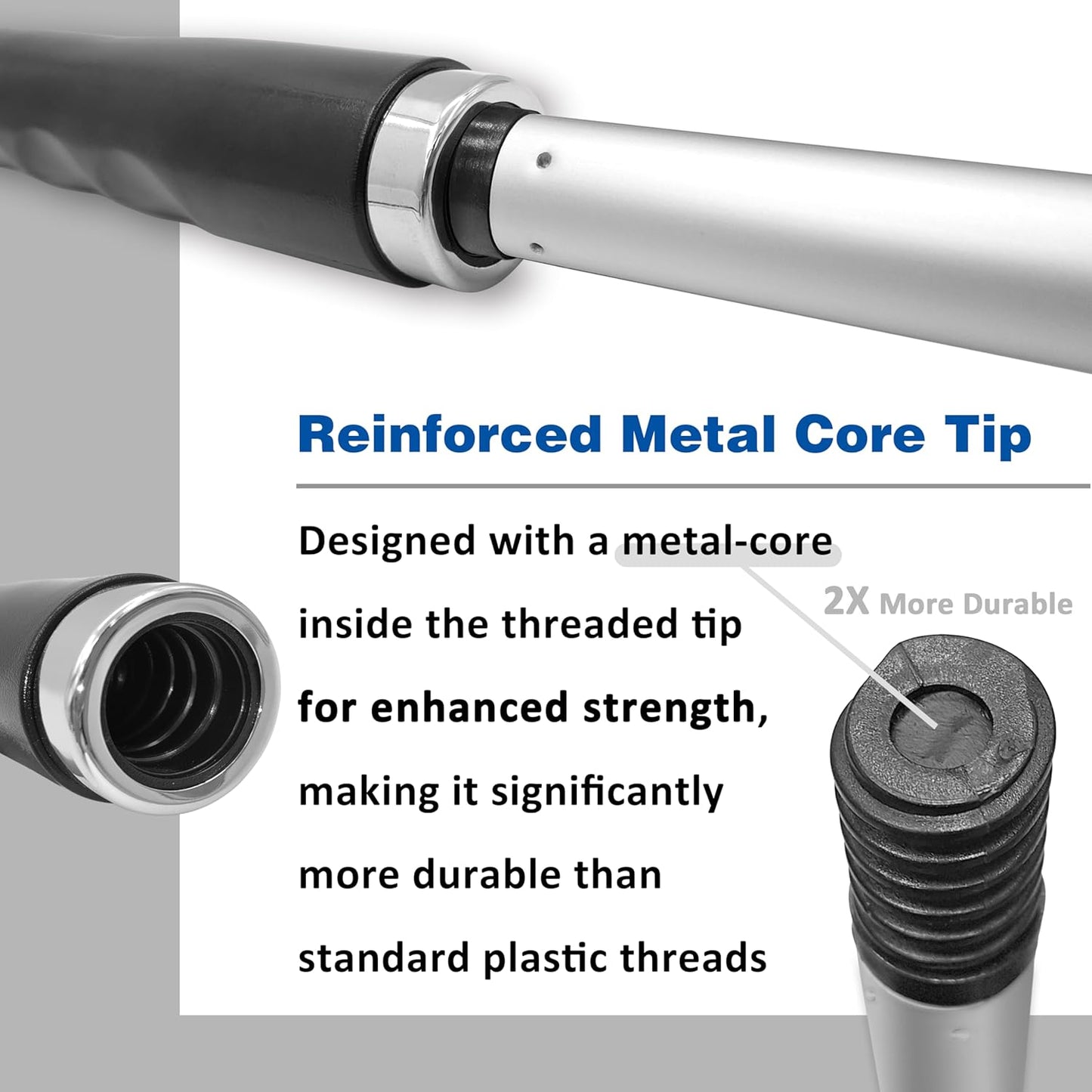 CHILI Extension Pole with 2-Section, 1.46 to 2.29 ft, Telescoping Pole with Twist-Lock Design, Ideal for removing Wallpaper, Popcorn Ceilings, Putty and Paint, Fits CHILI Pole Scrapers, Made In Taiwan