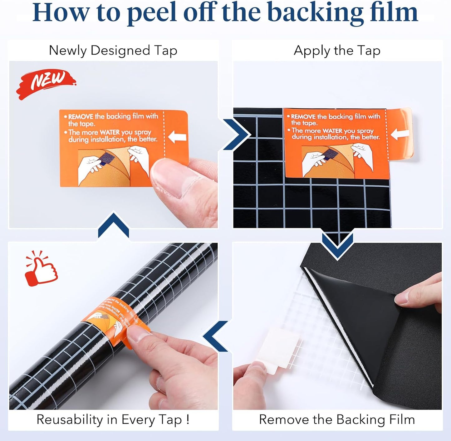 Haton Blackout Window Film, Frosted Privacy Cover for Glass, Sun Light Blocking Black Out Window Tint, Static Cling Room Darkening Heat Control Shades for Home Day and Night, Black 17.5" x 78.7"